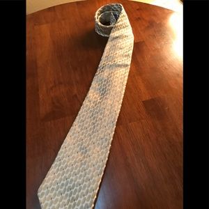 Tan Blue and Silver Arrow Tie